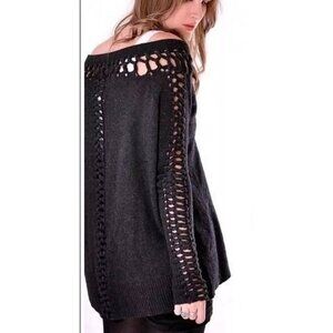 All Saints Oversized Beige Tunic – Open Braided Detail – Size M/L